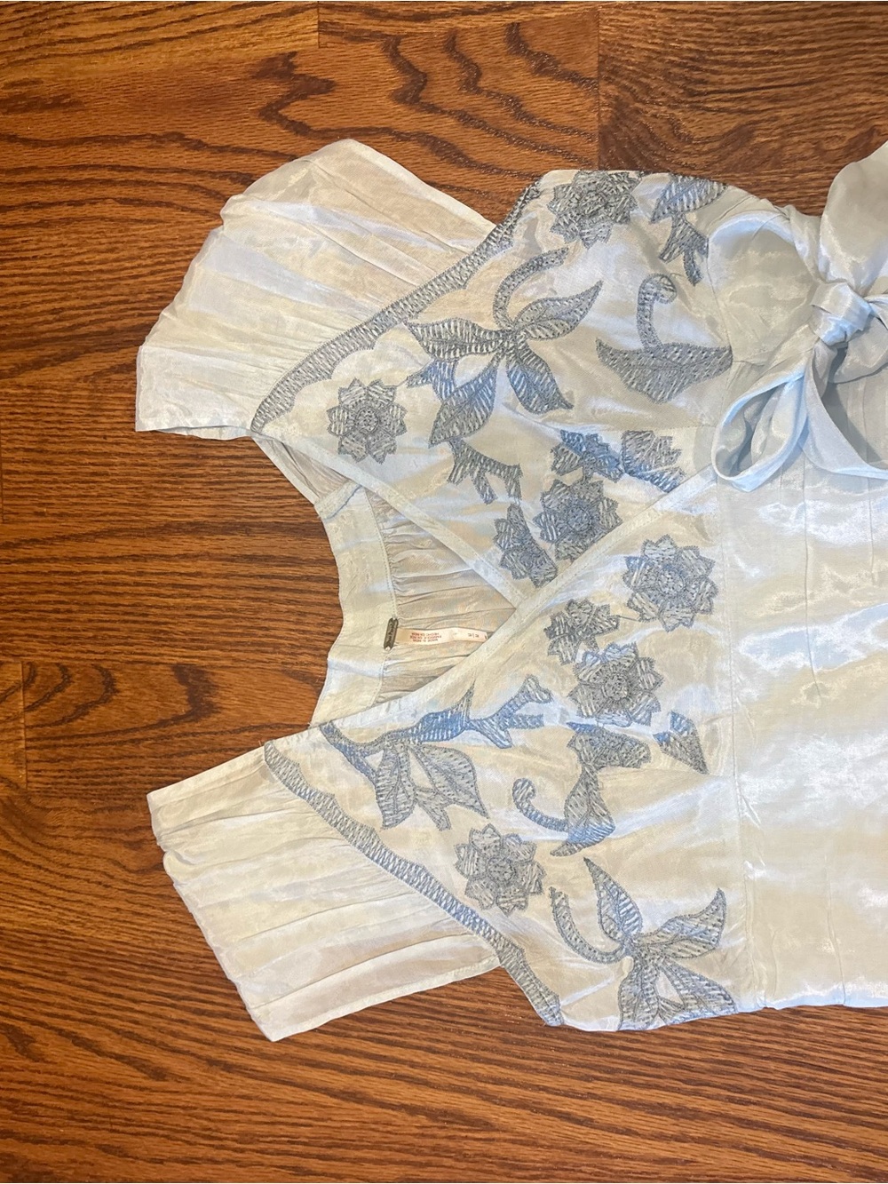 Free People Sahara Embroidered Top Blue Morning - Picture 5 of 7